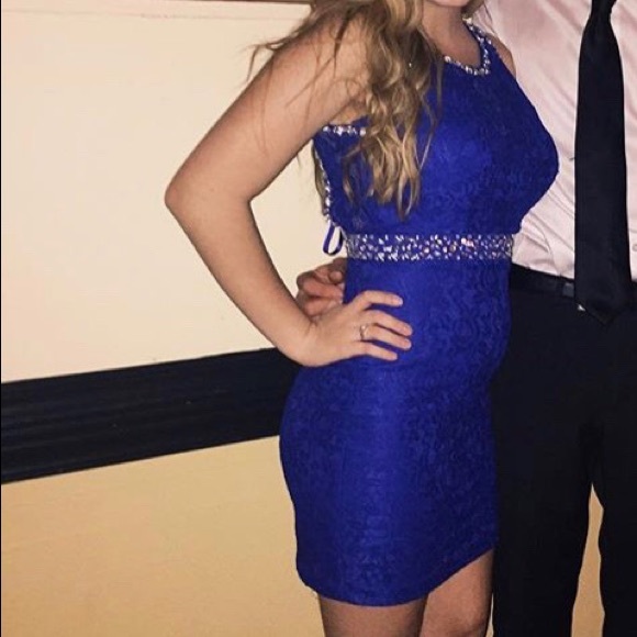 blue semi dresses